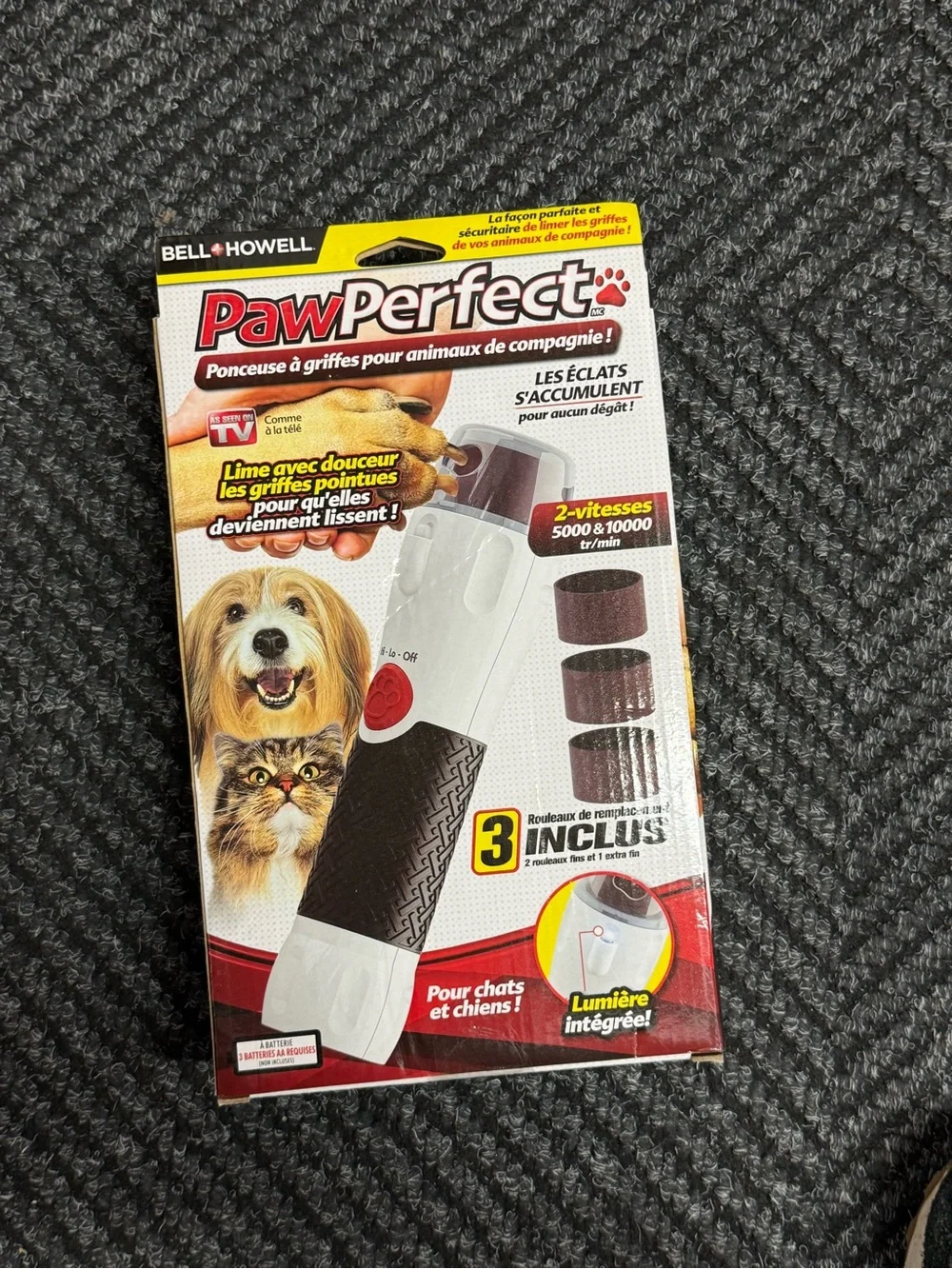Bell + Howell PawPerfect Pet Nail Grinder - White & Black